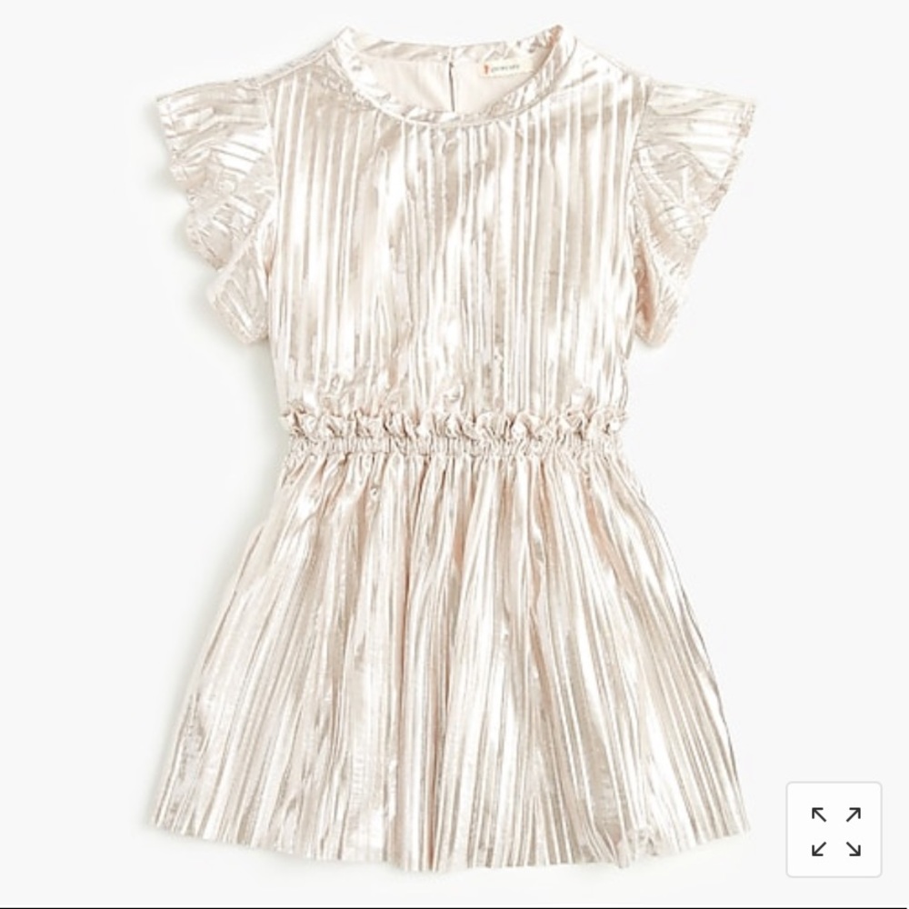 J. Crew Metallic Flutter Sleeve Dress